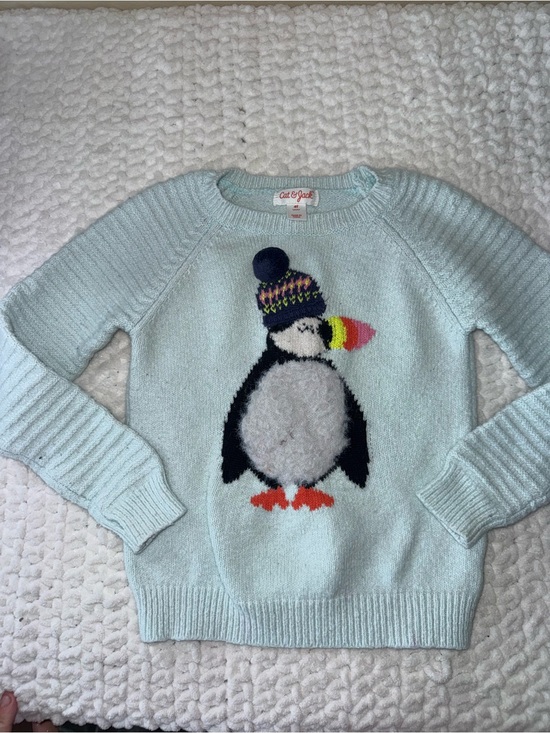 Cat & Jack Sweaters - Cat & Jack Light Blue Puffin Crewneck Sweater